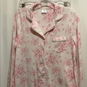 CROFT BARROW PINK/WHITE TOILE PRINT PAJAMAS/SZ M